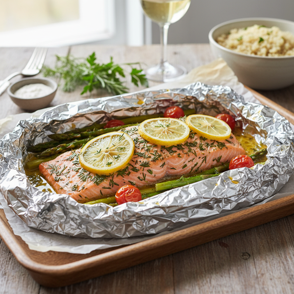 Herb-Infused Baked Salmon in Foil recipe