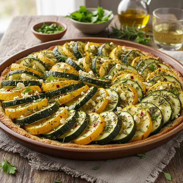 Herb-Infused Baked Zucchini and Yellow Squash recipe