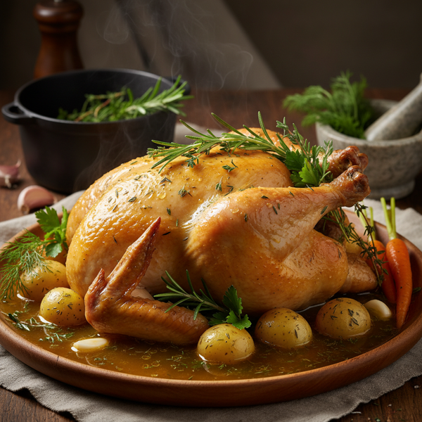 Herb-Infused Boiled Chicken Delight recipe