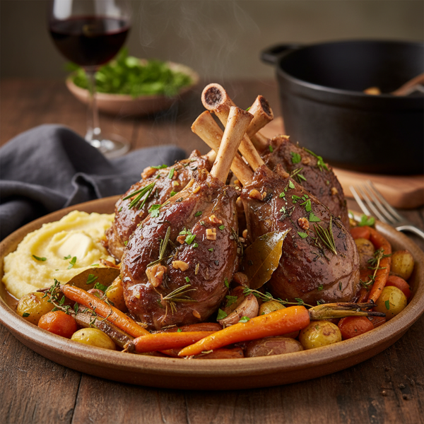 Herb-Infused Braised Lamb Shanks recipe