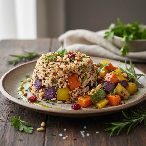 Herb-Infused Brown Rice Pilaf with Vegetables recipe