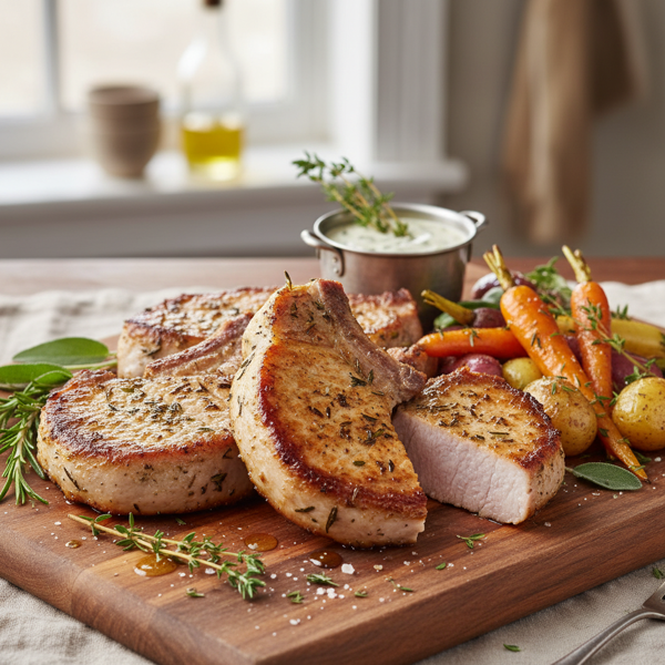 Herb-Infused Buttermilk Brined Pork Chops recipe