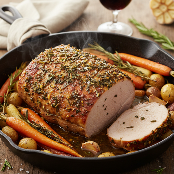 Herb-Infused Cast Iron Pork Loin recipe