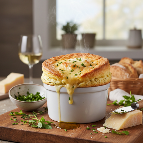 Herb-Infused Cheese Soufflé Delight recipe
