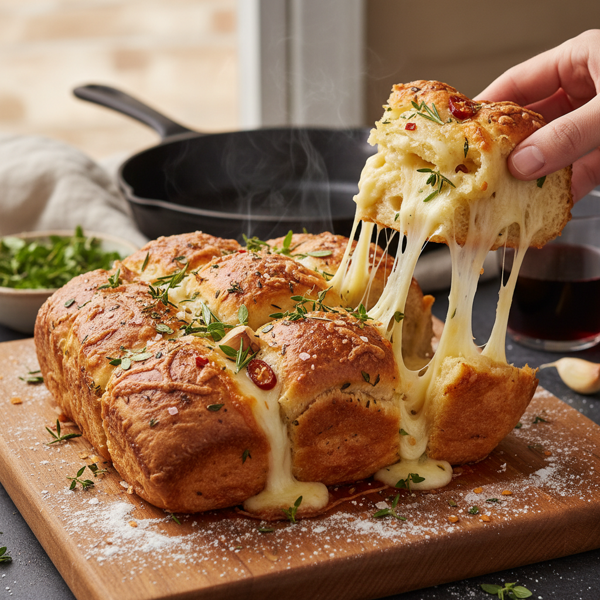 Herb-Infused Cheesy Pull-Apart Bread recipe