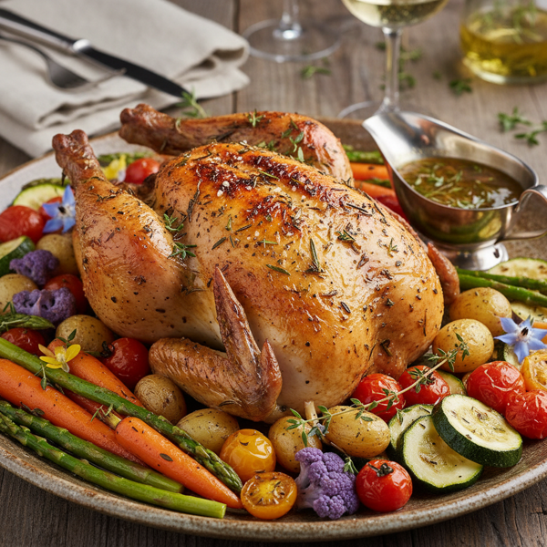 Herb-Infused Chicken Giardino with Seasonal Vegetables recipe