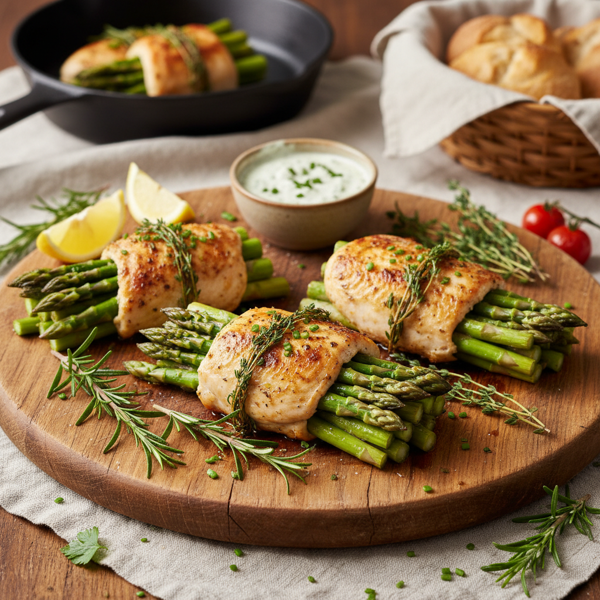 Herb-Infused Chicken and Asparagus Bundles recipe