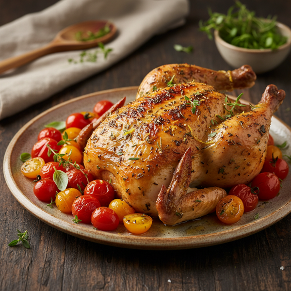Herb-Infused Chicken with Sautéed Cherry Tomatoes recipe