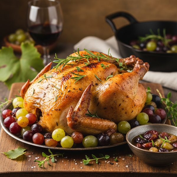 Herb-Infused Chicken with Sweet Grapes recipe