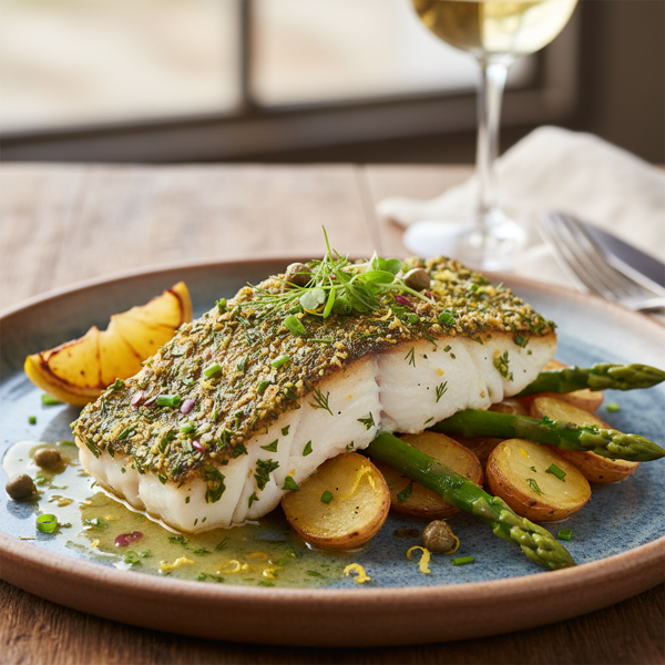 Herb-Infused Chilean Sea Bass Delight recipe