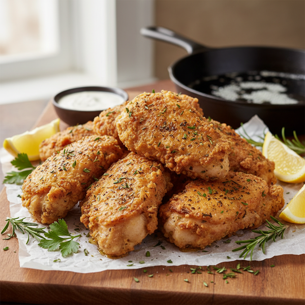 Herb-Infused Crispy Fried Chicken recipe
