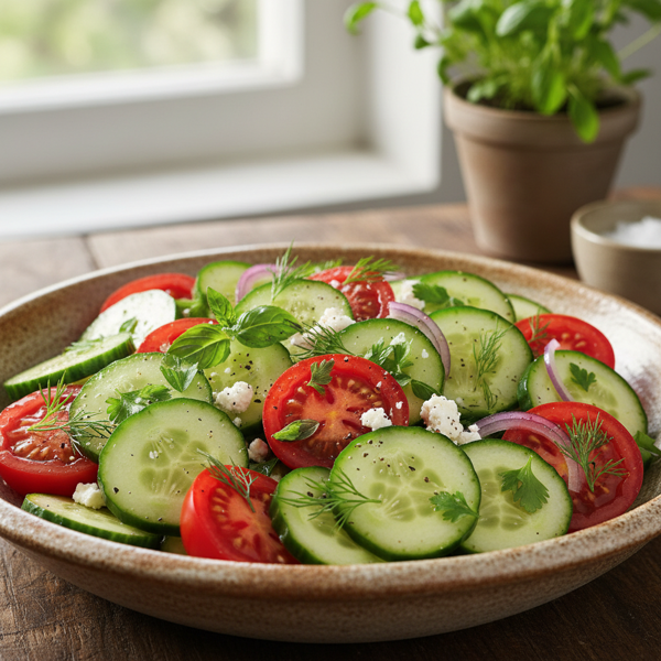 Herb-Infused Cucumber and Tomato Salad recipe