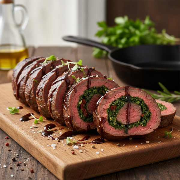 Herb-Infused Flank Steak Roll-Up recipe