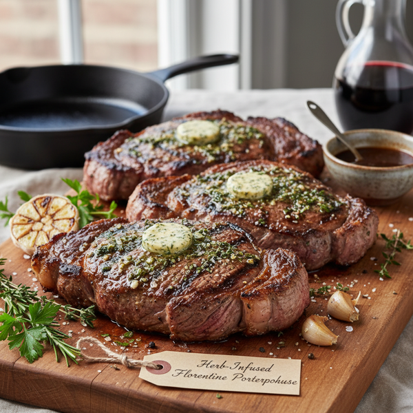 Herb-Infused Florentine Porterhouse Steaks recipe