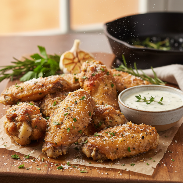 Herb-Infused Garlic Parmesan Chicken Wings recipe