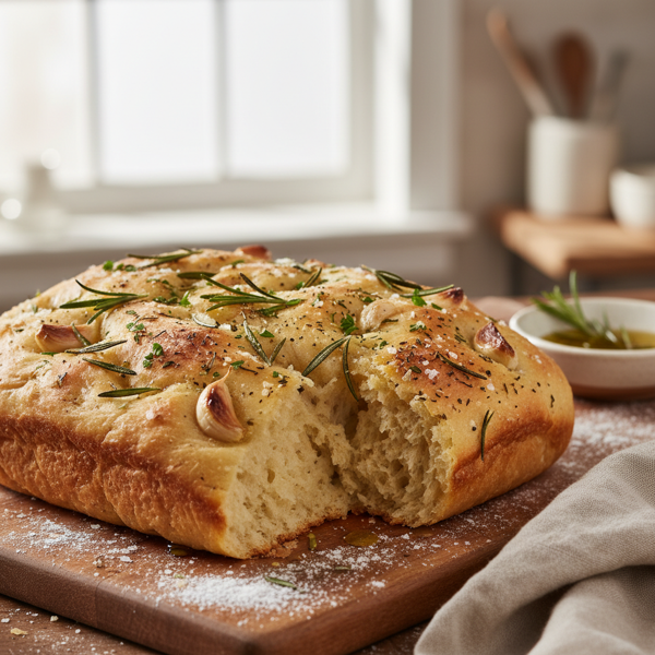Herb-Infused Garlic Rosemary Focaccia recipe