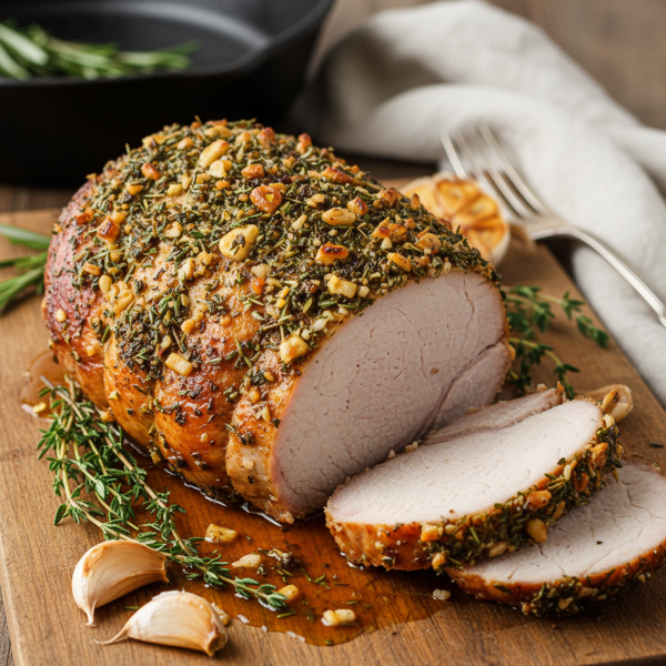 Herb-Infused Garlic Thyme Pork Roast recipe
