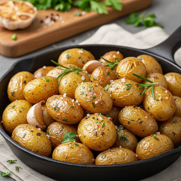 Herb-Infused Garlic and Rosemary Roasted Baby Potatoes recipe