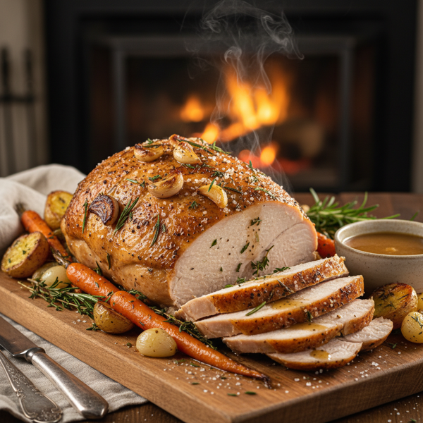 Herb-Infused Garlic and Rosemary Roasted Turkey Breast recipe