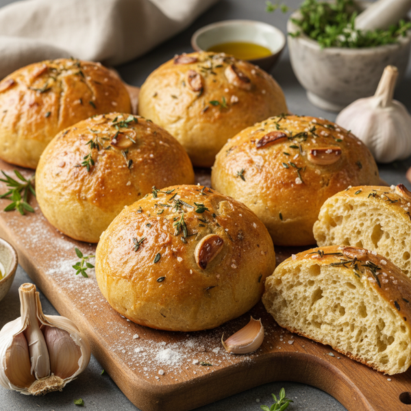 Herb-Infused Gluten-Free Garlic Focaccia Rolls recipe