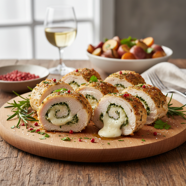 Herb-Infused Goat Cheese Chicken Rolls recipe