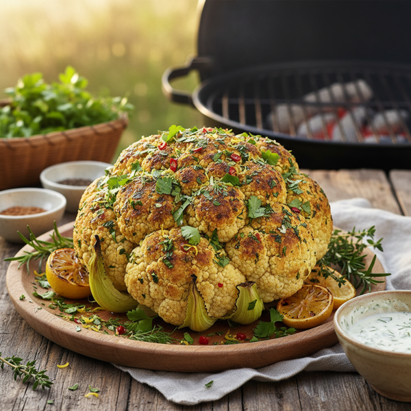 Herb-Infused Grilled Cauliflower Delight recipe