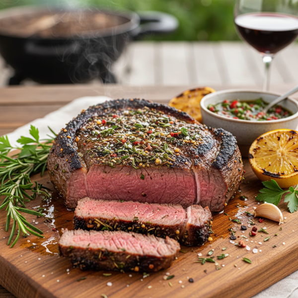 Herb-Infused Grilled Hanger Steak recipe