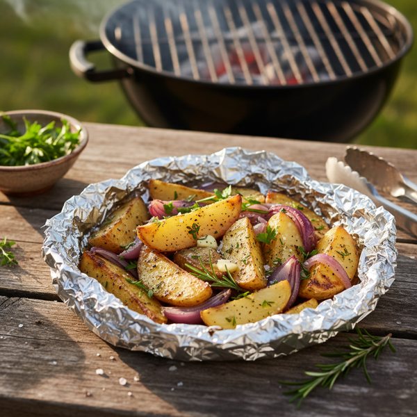 Herb-Infused Grilled Potatoes and Onions in Foil recipe