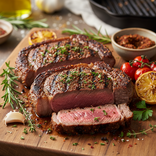 Herb-Infused Hanger Steaks with Garlic Paprika Rub recipe