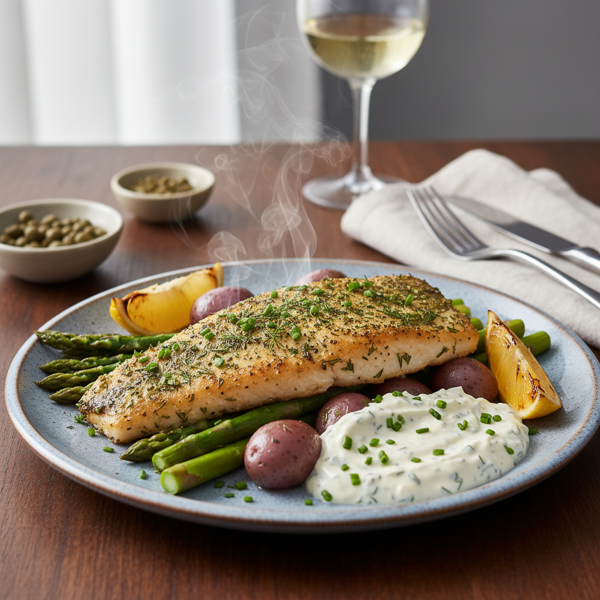 Herb-Infused Lake Trout with Creamy Horseradish Sauce recipe