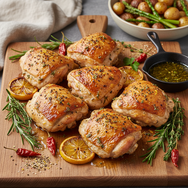 Herb-Infused Lemon Pepper Chicken Thighs recipe