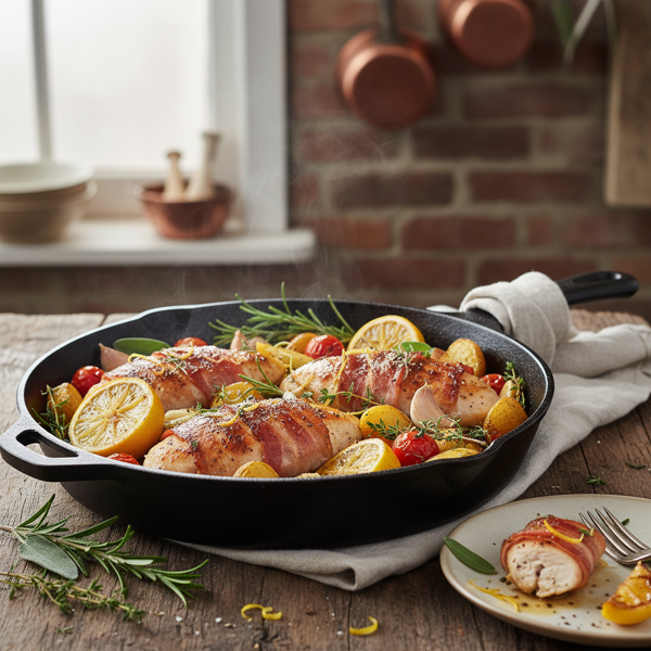 Herb-Infused Lemon Prosciutto Chicken Skillet recipe