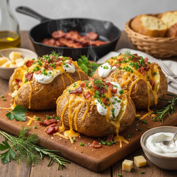 Herb-Infused Loaded Baked Potatoes recipe