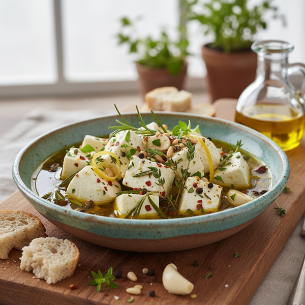 Herb-Infused Marinated Cheese Delight recipe