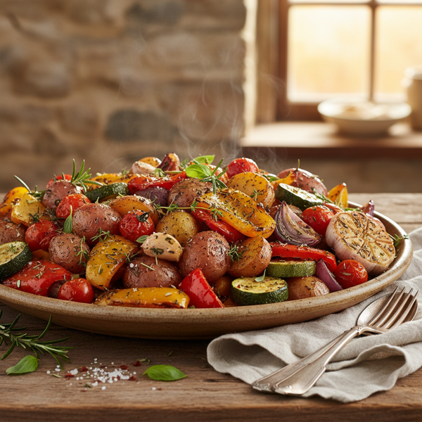 Herb-Infused Mediterranean Roasted Vegetables with Potatoes recipe