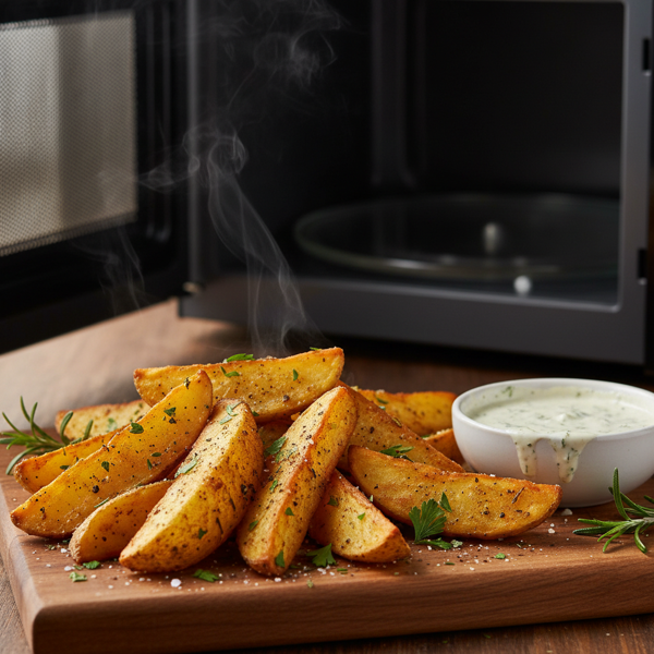 Herb-Infused Microwave Potato Wedges recipe