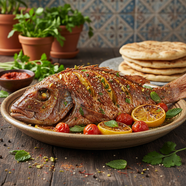 Herb-Infused Moroccan Roasted Red Snapper recipe