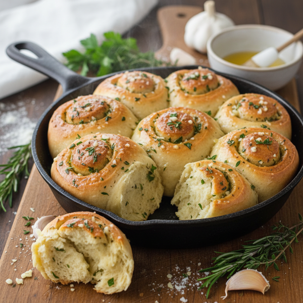 Herb-Infused No-Yeast Garlic Rolls recipe