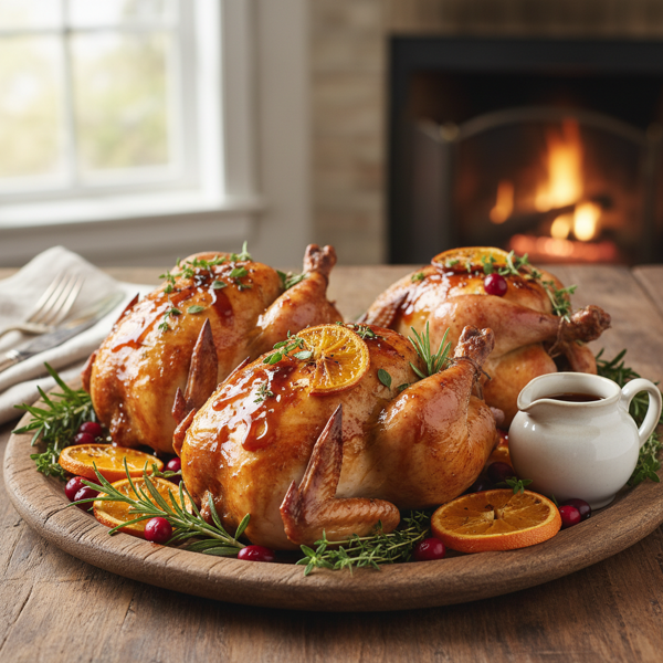 Herb-Infused Orange Balsamic Cornish Hens recipe