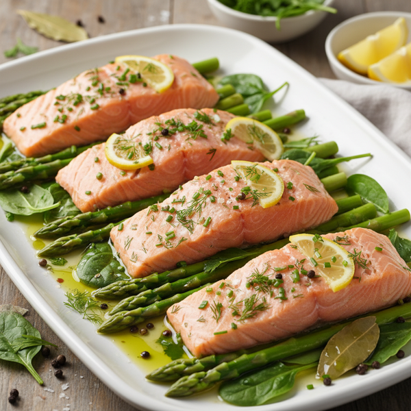 Herb-Infused Poached Salmon Fillets recipe