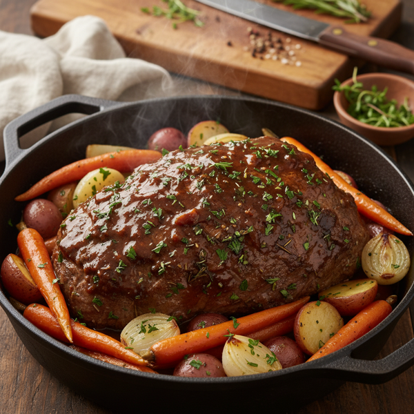Herb-Infused Pressure Cooker Pot Roast recipe