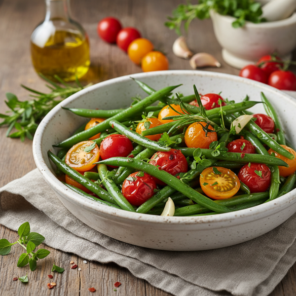 Herb-Infused Provencal Green Beans with Tomato Medley recipe
