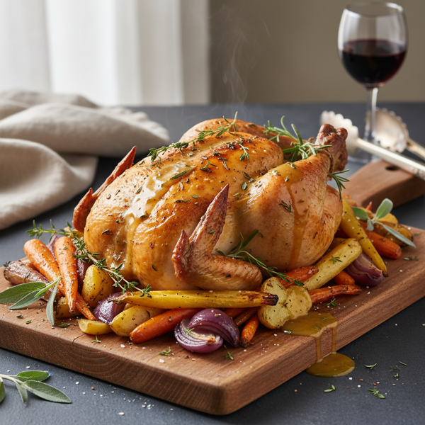 Herb-Infused Roast Chicken with Root Vegetables recipe