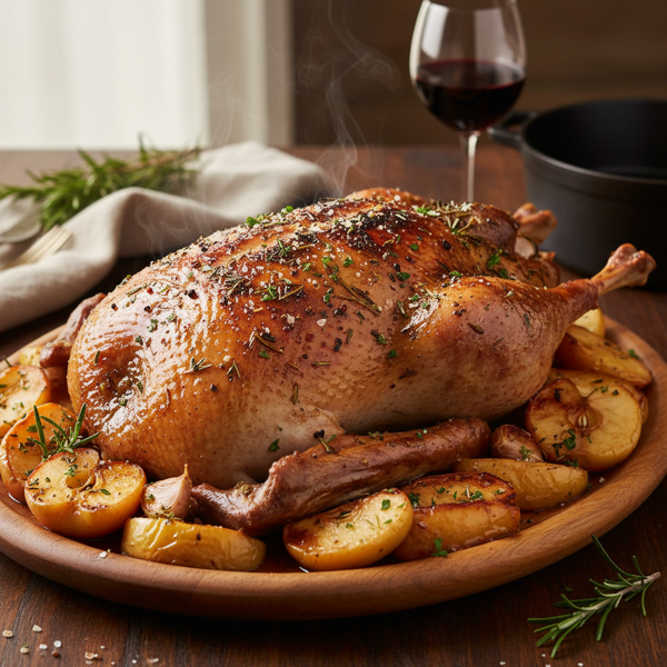 Herb-Infused Roast Goose with Sweet Apples recipe