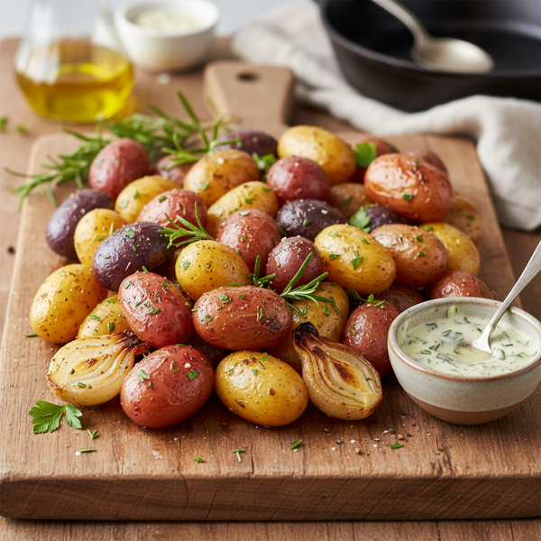 Herb-Infused Roasted Baby Potatoes with Shallots recipe