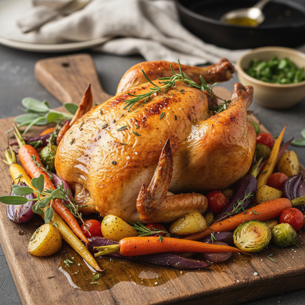 Herb-Infused Roasted Chicken with Seasonal Vegetables recipe
