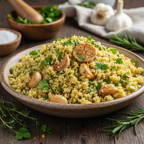Herb-Infused Roasted Garlic Couscous recipe