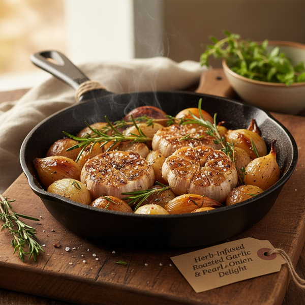 Herb-Infused Roasted Garlic & Pearl Onion Delight recipe