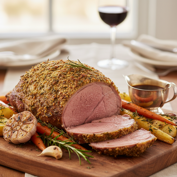 Herb-Infused Roasted Leg of Lamb recipe