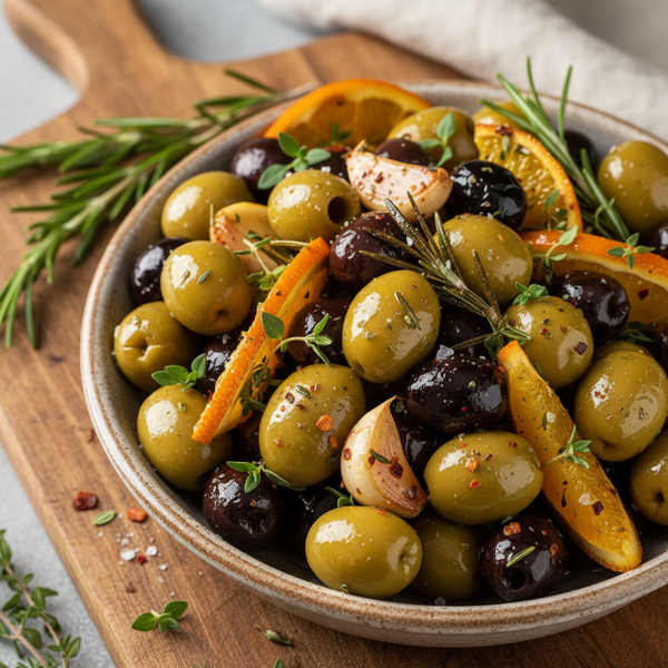 Herb-Infused Roasted Olives with Citrus recipe